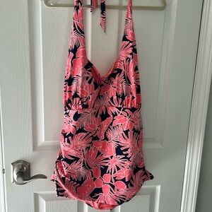 Lands' End Pink and Blue Floral Bikini